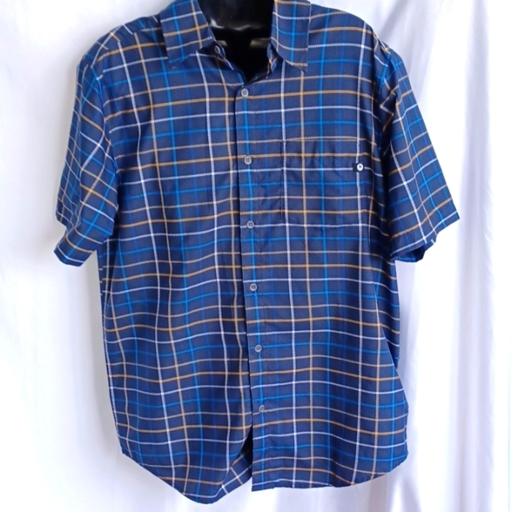 Marmot Hiking Outdoor Button Down Shirt Blue Mens Medium